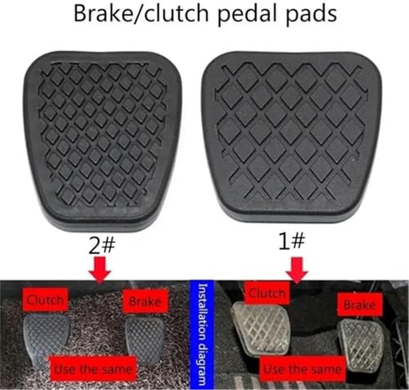 QASULER Rubber Clutch-Brake Pedal Pads for Civic - Image 2