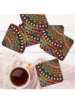Paper Plane Design Paper Plane Design Mandala Pattern Decorative Coaster Set for Home Kitchen Office  - Image 1