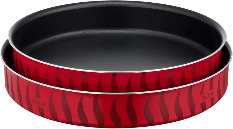 T-fal TEFAL Baking Pans | Les Spécialistes | 2-Piece Set | Kebbe Dishes | 28/30 cm | Non-Stick Coating | Aluminum | Heat Diffusion | Easy Cleaning | Red | Made in France | 2 Years Warranty | J5716683 - Image 1