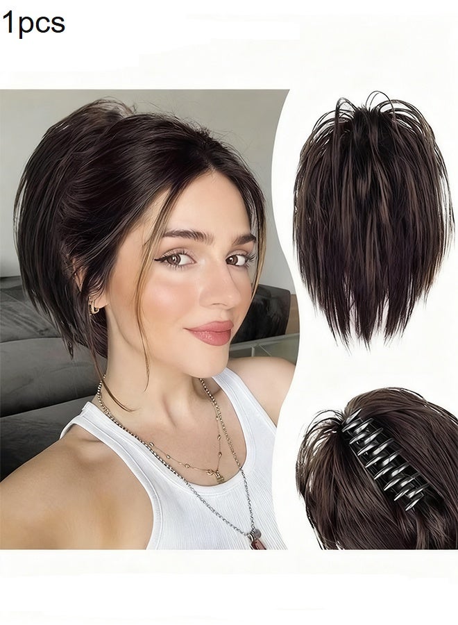 Happy D Hair Piece Claw Clip Hair Bun Hair Toppers for Women Claw Clip Pony Tail Hair Extensions Tousled Updo Wavy Curly Chignon Hair Buns Hair Scrunchie with Clip - Image 1
