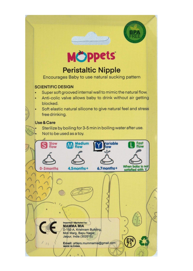 Moppets Pack of 4 Silicone Nipples (Variable Flow) - Image 5