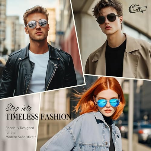 CGID GA61 Premium Al-Mg Alloy Pilot Polarized Sunglasses UV400, Full Mirrored Spring Hinges Sun Glasses for Men Women Mens Shades - Image 2