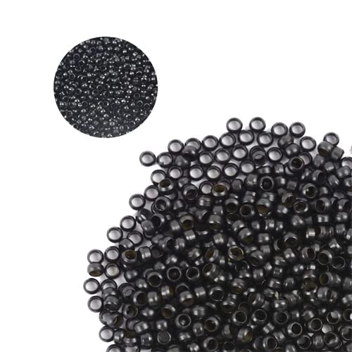 blushia BLUSHIA 500 PCS Nano Rings Beads For Remy Hair Extensions Black Silicone Lined Copper Micro Beads Imported Pre Bonded Nano Tip Hair Extension - Image 1