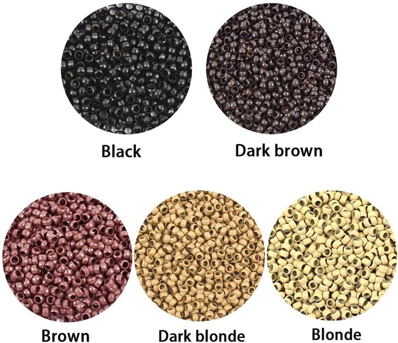 blushia BLUSHIA 500 PCS Nano Rings Beads For Remy Hair Extensions Black Silicone Lined Copper Micro Beads Imported Pre Bonded Nano Tip Hair Extension - Image 5