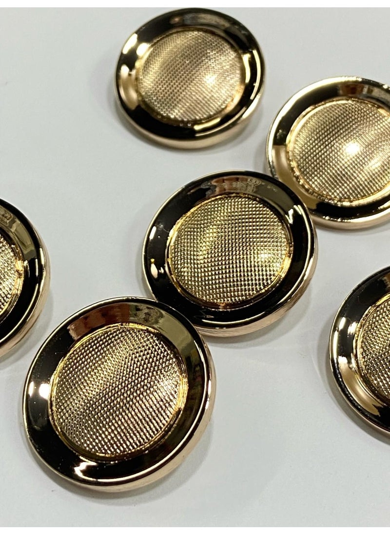 Karan Tuhafiye Karan Haberdashery Metal Button/coat Length/6 Piece Set/2.5 CM/JX001/GOLD  - Image 3