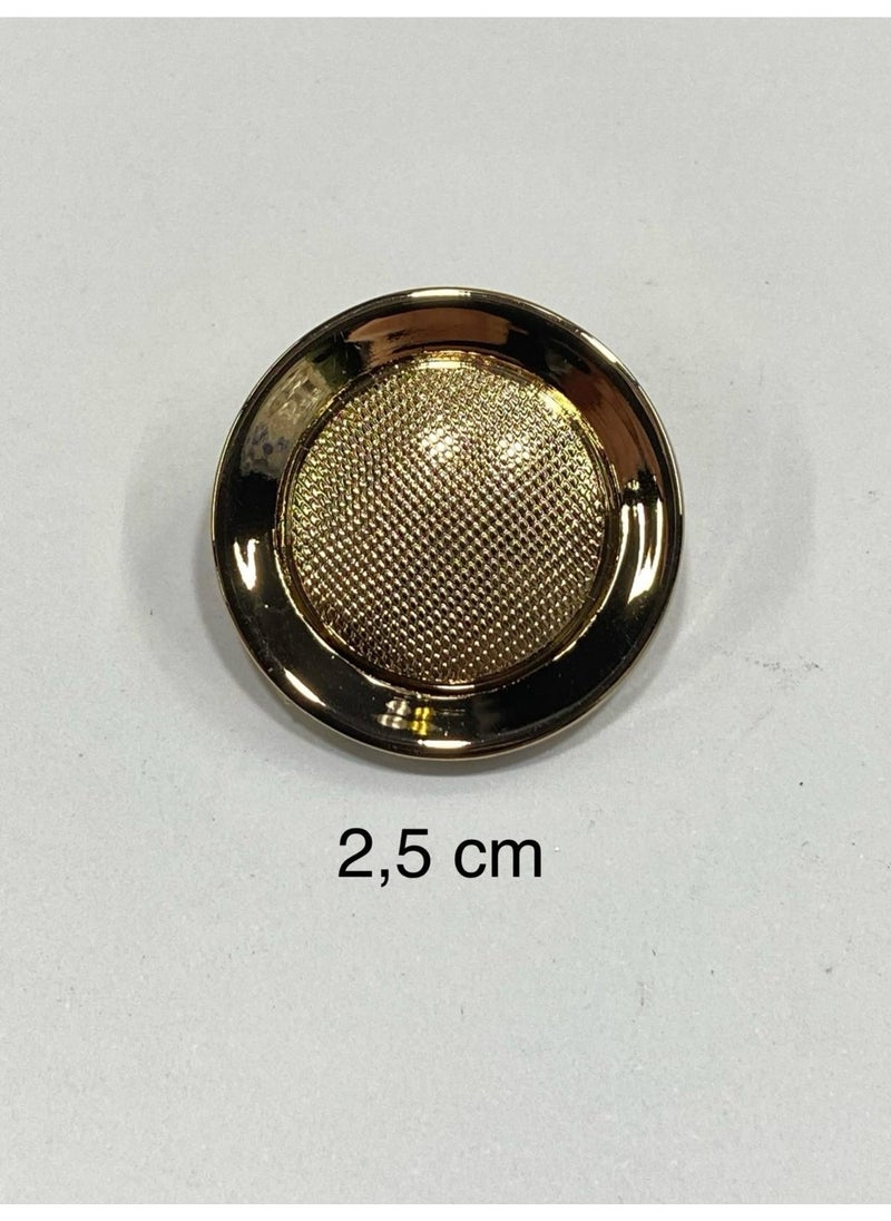 Karan Tuhafiye Karan Haberdashery Metal Button/coat Length/6 Piece Set/2.5 CM/JX001/GOLD  - Image 4