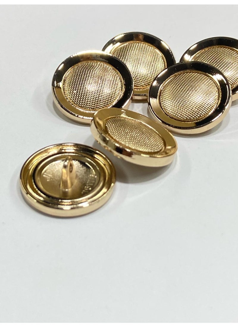 Karan Tuhafiye Karan Haberdashery Metal Button/coat Length/6 Piece Set/2.5 CM/JX001/GOLD  - Image 2