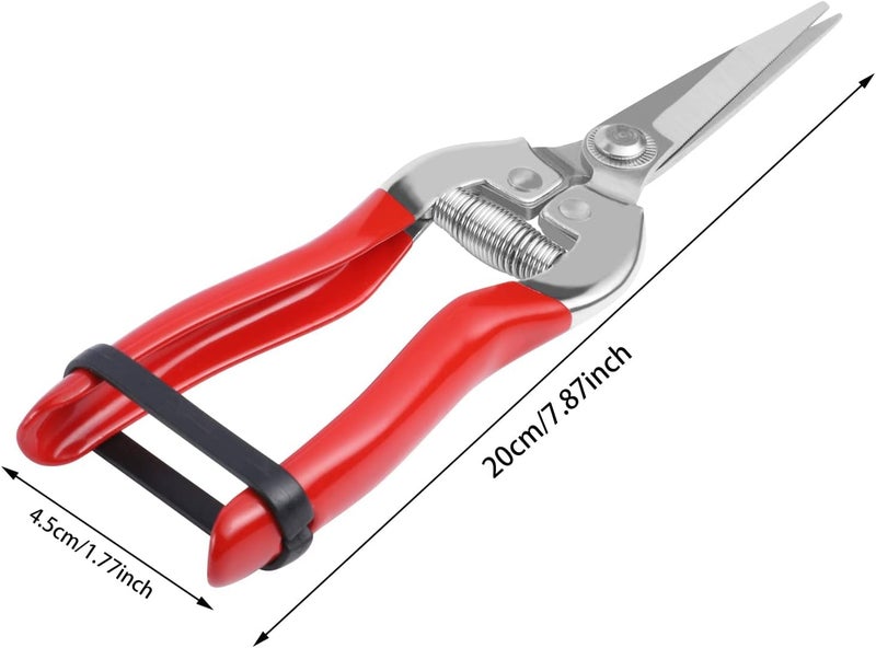Pruner Shears, Garden Scissors, , Stainless Steel Sharp Garden Secateurs Small Multi-Purpose Shears for Plants Flowers Fruits Vegetables (7.87inch) - Image 2
