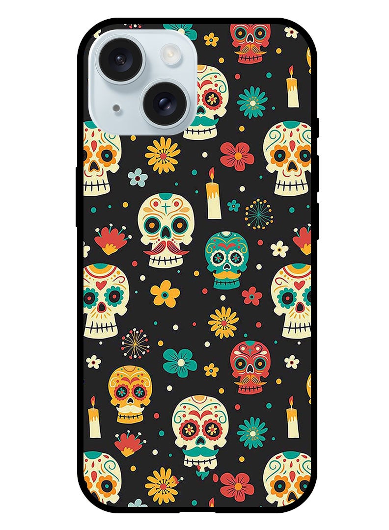 Theodor Protective Case Anti Scratch Shock Proof Bumper Cover For iPhone 15 Plus Skeleton Patterns - Image 1