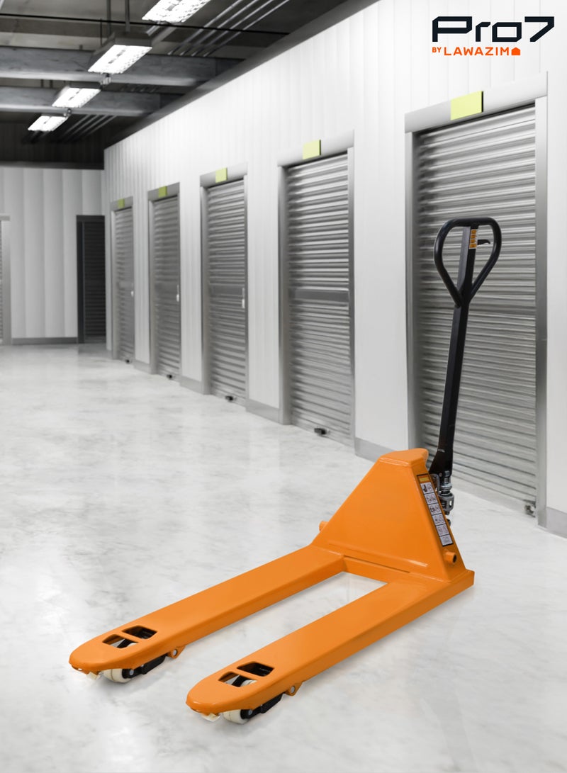 LAWAZIM Pro7 Hydraulic Hand Pallet Jack with Pu Wheels - 5Ton Heavy Duty Pallet Truck Manual Jack with Smooth Rolling Wheels and Efficient Material Handling - for Warehouses and Distribution Centers - Image 5