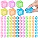 Simgoing 96 Pcs Mini Ice Cube Stress Balls Fidget Toys Bulk Squeeze Square Ball Sensory Toys Stress Relief Ice Cube for Small Prize Birthday Party Favor Bags Box Filling 6 Colors - Image 2