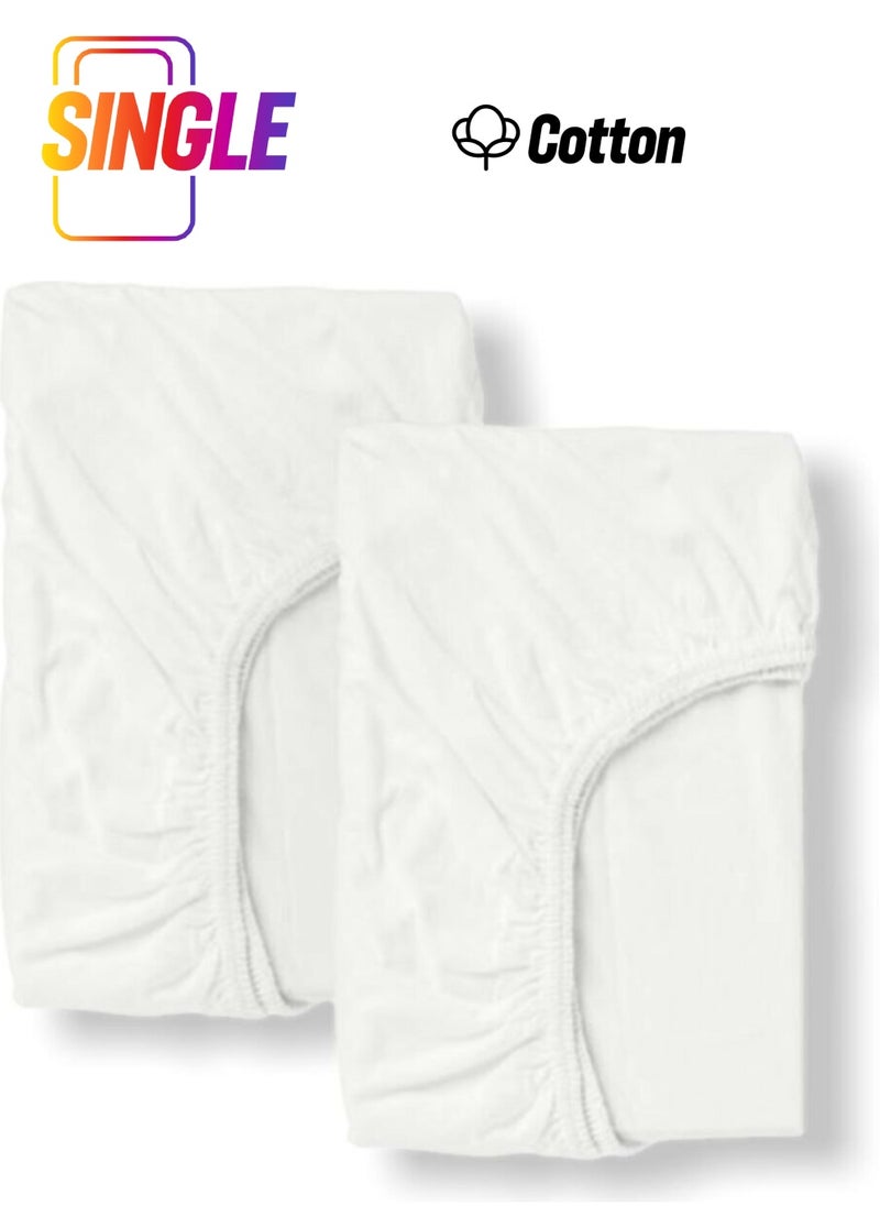 Bebek Özel Baby Special Cotton Baby and Kids Elastic Sheet White 80X160 (2 Pieces) 
