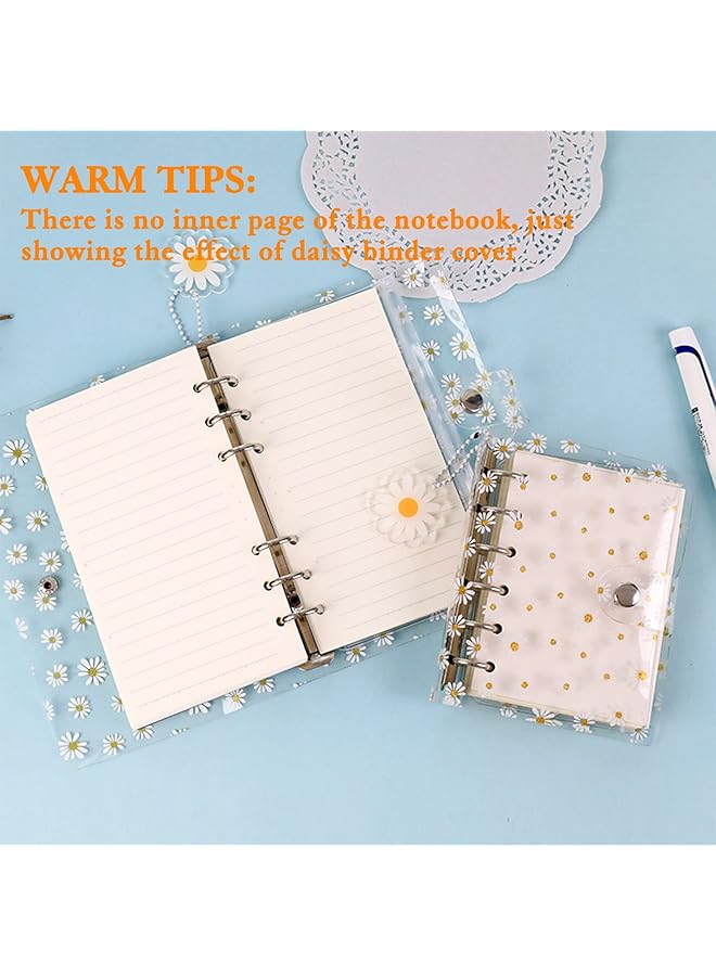 erorex A6 Pvc Budget Binder With 45 Pages Of Blank Inner Core 1 Round Ring Notebook Binder Cover With 1 Pcs Loose Leaf Zipper Binder Pockets For Bank Card Cash Money Saving Binder Daisy Pendant  - Image 5
