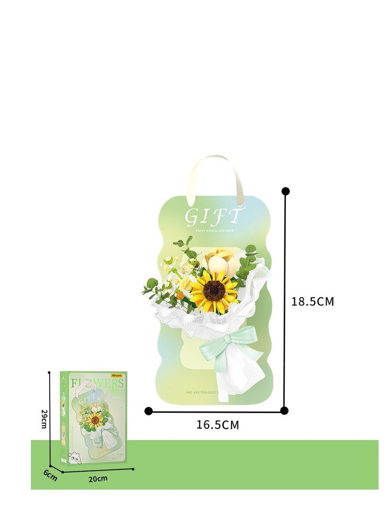 DIY Bouquet Building Blocks Decoration  Flower Arrangement Gift Home Furnishings Assembly Toy Set Mother's Day Gift - Image 1