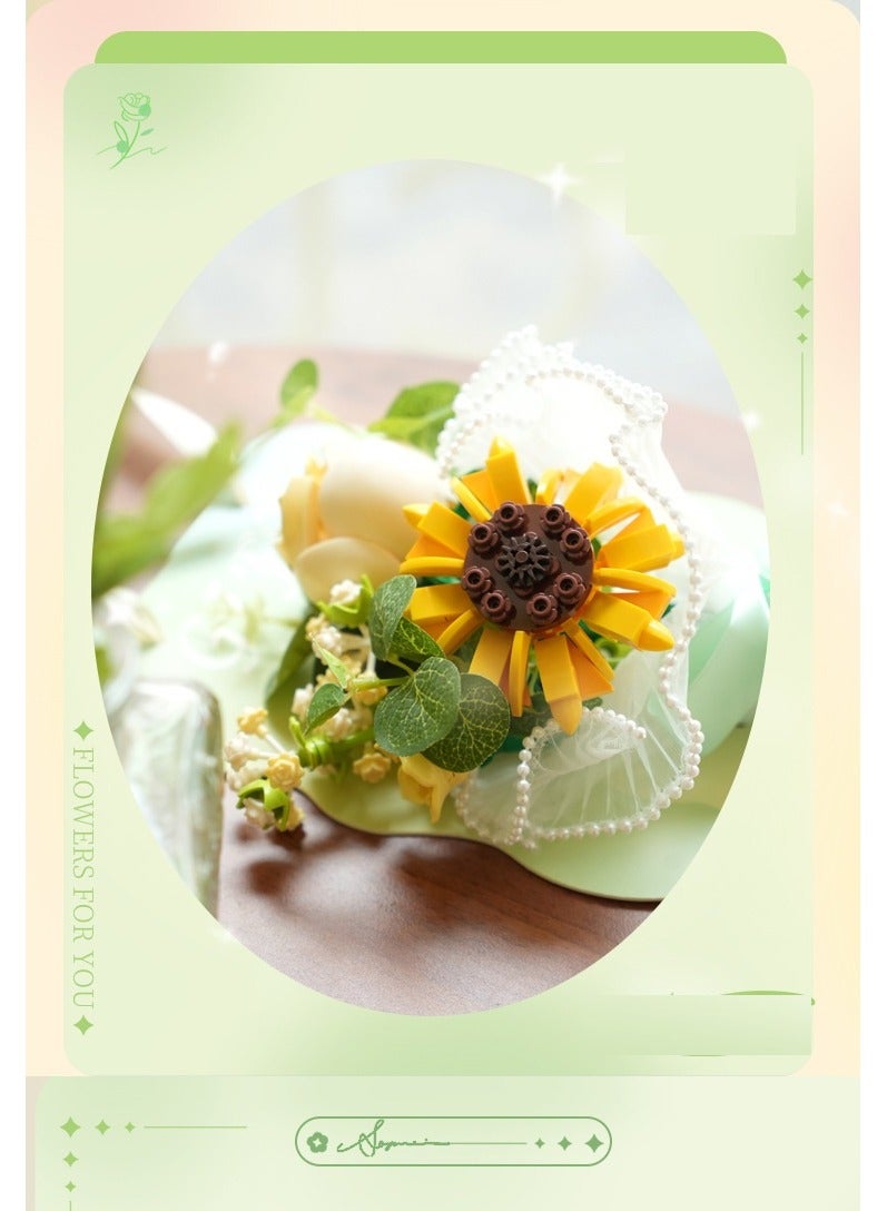 DIY Bouquet Building Blocks Decoration  Flower Arrangement Gift Home Furnishings Assembly Toy Set Mother's Day Gift - Image 3