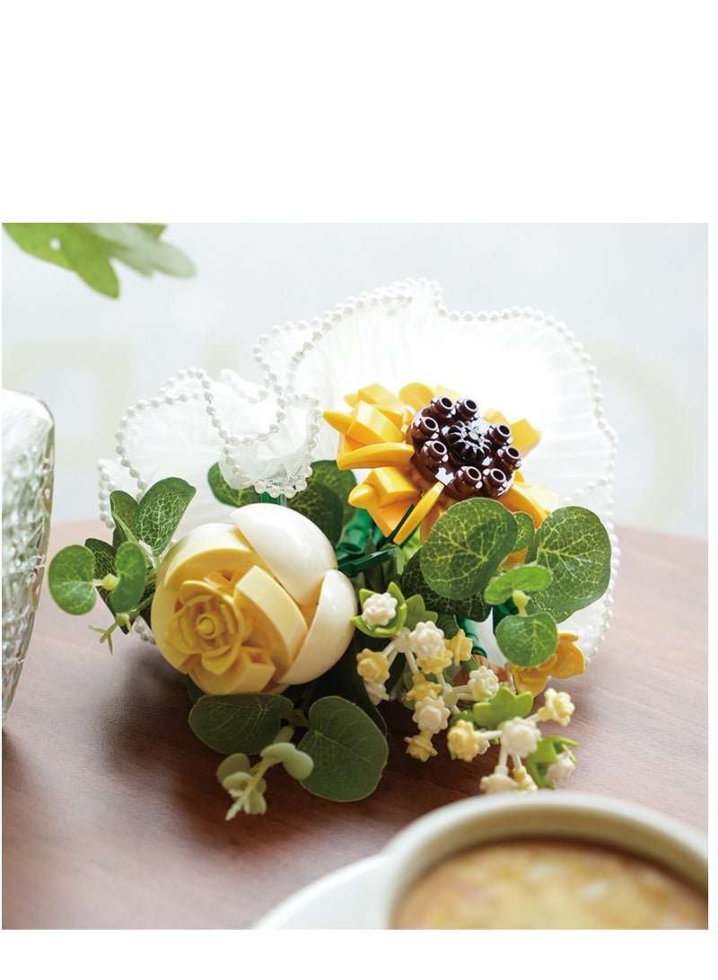 DIY Bouquet Building Blocks Decoration  Flower Arrangement Gift Home Furnishings Assembly Toy Set Mother's Day Gift - Image 2