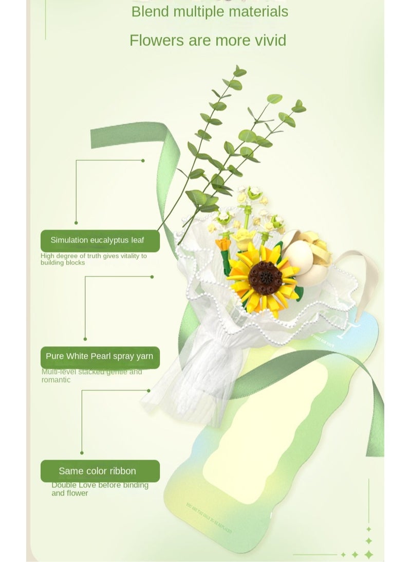 DIY Bouquet Building Blocks Decoration  Flower Arrangement Gift Home Furnishings Assembly Toy Set Mother's Day Gift - Image 5