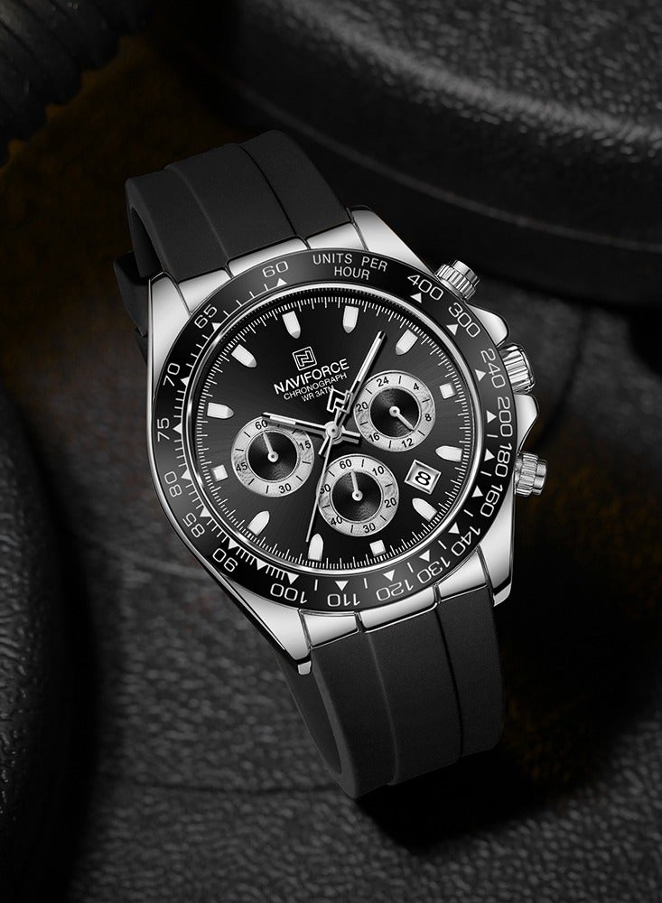 نافيفورس ساعة NAVIFORCE NF8054 للرجال فاخرة من الكوارتز، مصنوعة من السيليكون، رياضية، متعددة الوظائف، مقاومة للماء، مضيئة، مع مؤقت، والتاريخ - Image 3
