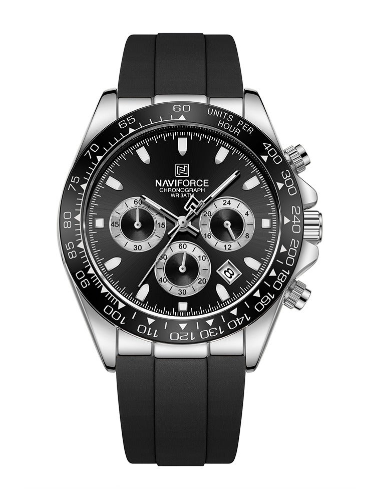 نافيفورس ساعة NAVIFORCE NF8054 للرجال فاخرة من الكوارتز، مصنوعة من السيليكون، رياضية، متعددة الوظائف، مقاومة للماء، مضيئة، مع مؤقت، والتاريخ - Image 1