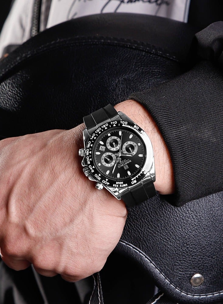 نافيفورس ساعة NAVIFORCE NF8054 للرجال فاخرة من الكوارتز، مصنوعة من السيليكون، رياضية، متعددة الوظائف، مقاومة للماء، مضيئة، مع مؤقت، والتاريخ - Image 4