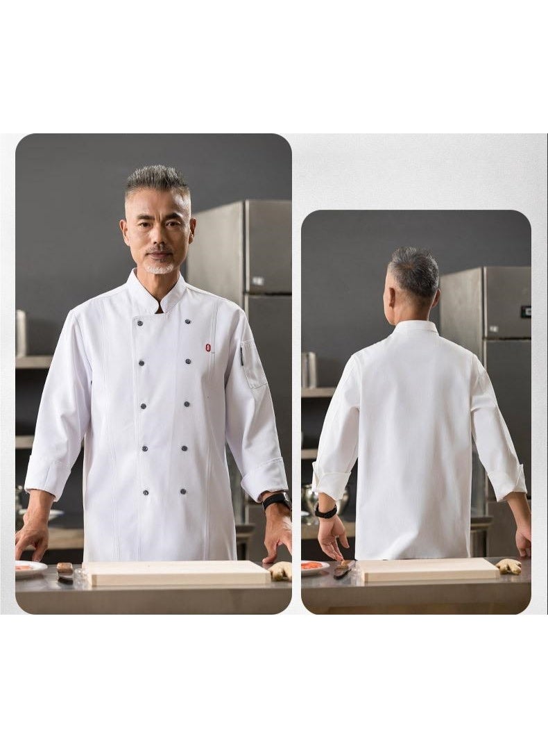 PINKSAMA Chef Uniform Suitable For Hotel Western Restaurant Apron Suit Long Sleeves - Image 4