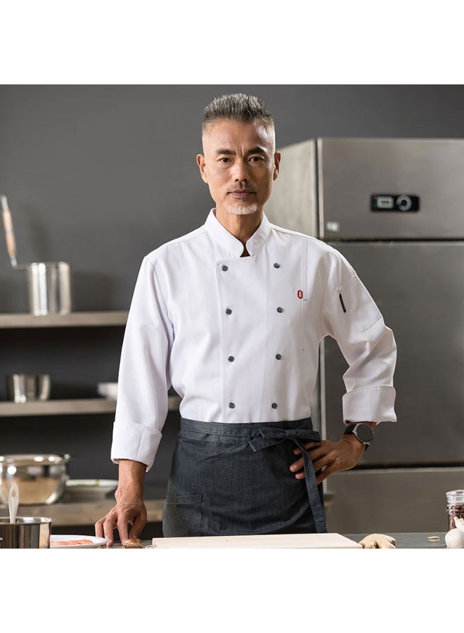 PINKSAMA Chef Uniform Suitable For Hotel Western Restaurant Apron Suit Long Sleeves - Image 1