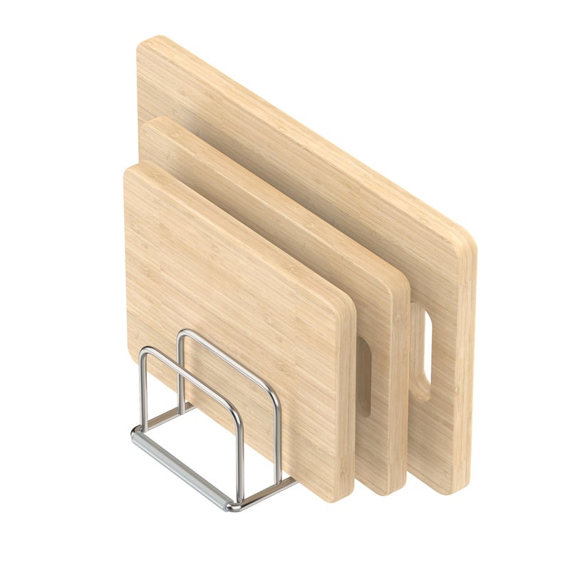 KORRTFID Cutting Board Organizer Stand Holder304 Stainless Steel Chopping Board HolderPot Pan Lid Holder Rack kitchen Shelf BakewareCookie Sheets Organizer 10 Inch Width Slots