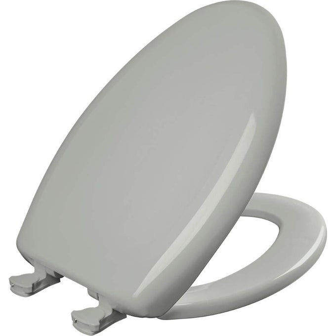 CLASSIC COLORS SLOW CLOSE TOILET SEAT EASY CLEAN HINGES AND DURABLE PLASTIC SEAT MADE IN USA ELONGATED ICE GREY