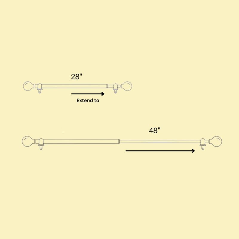 Window Casa 2848 Adjustable Double Curtain Rod For Door Windows With Brackets Set Curtains Hanging Extendable Iron Metal Pipe Holder With Spool Jute Finial Black 075 Diameter - Image 4