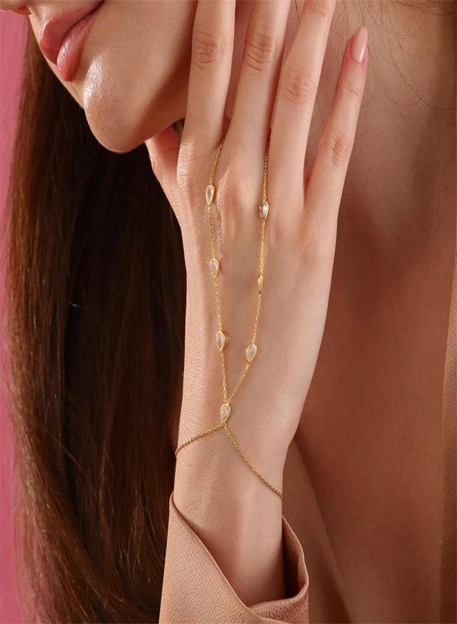 Frodete Hand Chain Bracelet for Women Dainty Gold Bracelets Ring Bracelet Hand Chain Hand Jewelry Gifts for Women Trendy - Image 4