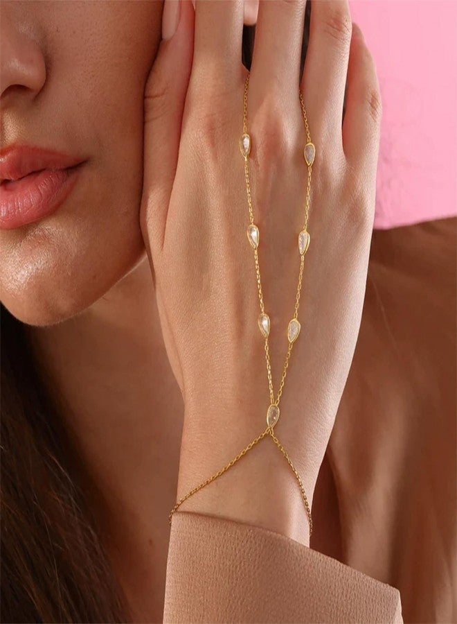 Frodete Hand Chain Bracelet for Women Dainty Gold Bracelets Ring Bracelet Hand Chain Hand Jewelry Gifts for Women Trendy - Image 2