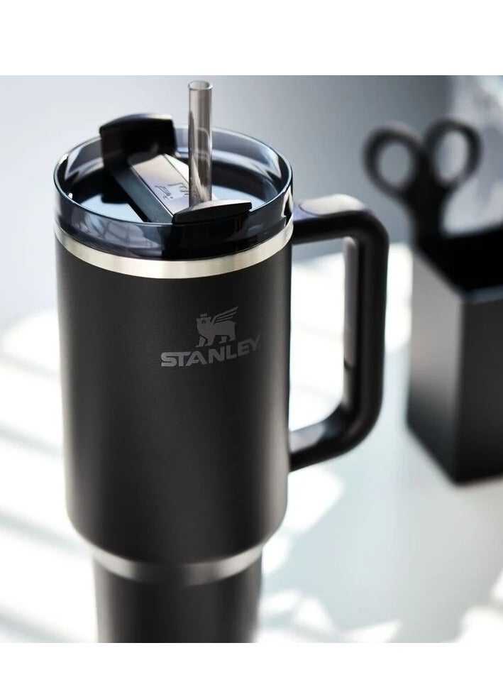 Stanley Quencher H2.0 FlowState Vacuum Insulated Tumbler – 40 oz Black Stainless Steel Travel Mug with Leakproof Lid & Straw | Double-Walled Insulation Keeps Drinks Hot for 7 Hours & Cold for 24 Hours | Durable, Portable & Ideal for Coffee, Water, Smoothies & On-the-Go Hydration - Image 3
