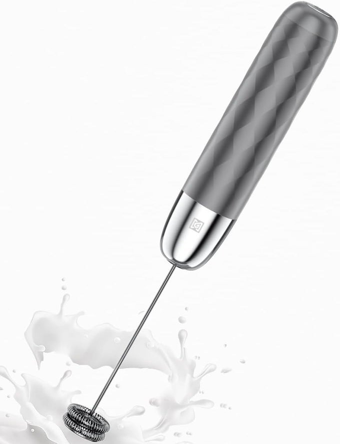RECHARGEABLE MILK FROTHER LUNAFRO MINI HANDHELD ELECTRIC FOAM MAKER DETACHABLE STAINLESS STEEL WHISK DRINK MIXER FOAMER MINI BLENDER FOR MATCHA LATTES CAPPUCCINO NO STAND
