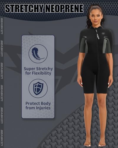 Seaskin Shorty Wetsuits for Womens 2mm Front Zip Diving Suits - Image 5