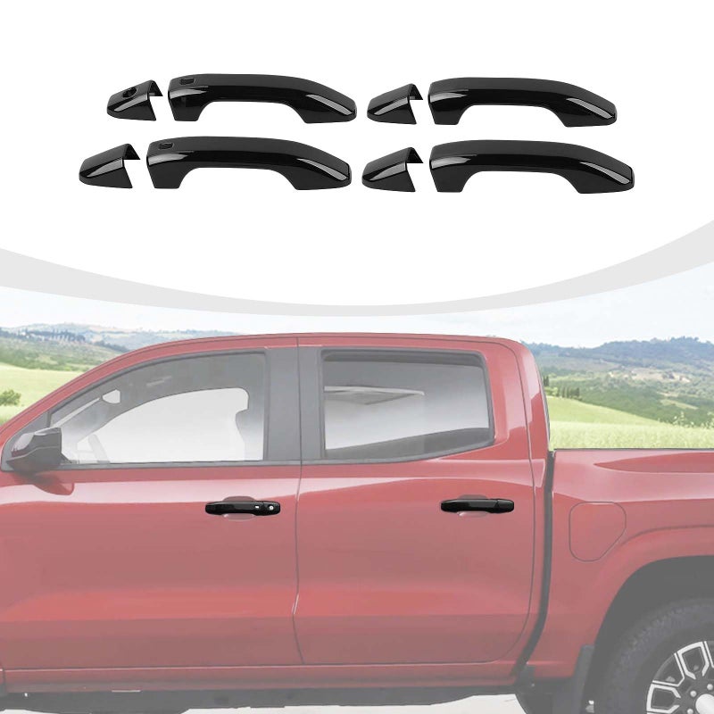RAZPOY Black Door Handle Cover Trim Compatible with 20232024 Chevy Colorado GMCCanyon - Image 2