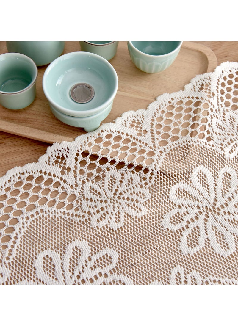 Lace Table Runner White，33X114CM - pzsku/Z470477E6EB9066F23ABFZ/45/_/1715670112/0d9b194c-abf7-4ef6-8019-0b4a28cd43e5