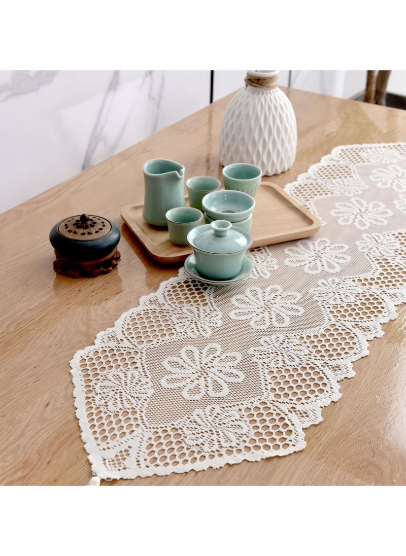 Lace Table Runner White，33X114CM - pzsku/Z470477E6EB9066F23ABFZ/45/_/1715670122/39bf5f11-c128-4537-b95d-216258bcc224