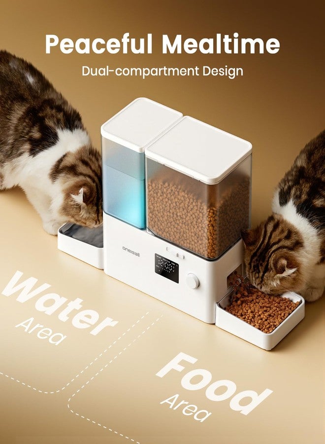 oneisall Automatic Cat Feeder and Water Dispenser, Cat Food Dispenser 36Cups/8.5L, 2-in-1 Large Capacity 5L Cat Feeder and 3.5L Gravity Water Dispenser for Pets, Timed Cat Feeder for Dry Food - Image 4
