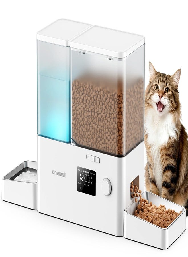 oneisall Automatic Cat Feeder and Water Dispenser, Cat Food Dispenser 36Cups/8.5L, 2-in-1 Large Capacity 5L Cat Feeder and 3.5L Gravity Water Dispenser for Pets, Timed Cat Feeder for Dry Food - Image 1