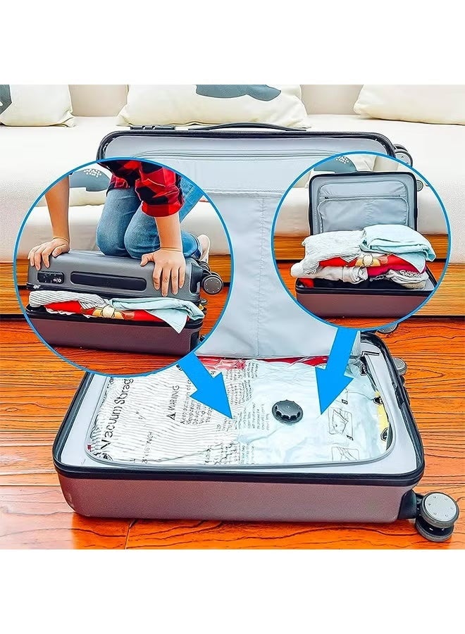 EFUMKE 8 vacuum storage bags (70*100cm), space-saving, equipped with a travel hand pump, compression seal bag, suitable for clothes, bedding, pillows, quilts, blankets - Image 2