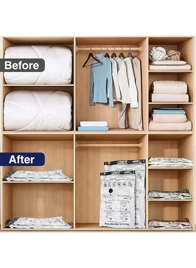 EFUMKE 8 vacuum storage bags (70*100cm), space-saving, equipped with a travel hand pump, compression seal bag, suitable for clothes, bedding, pillows, quilts, blankets - Image 4