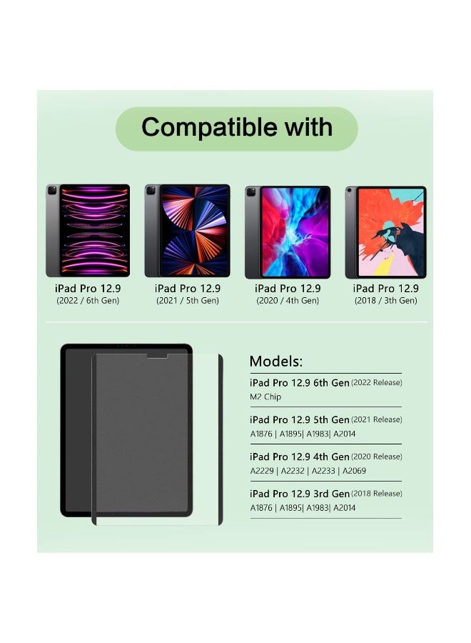 Like Paper Screen Protector for iPad Pro 12.9 Inch (2022/ 2021/ 2020/ 2018), Magnetic Removable Screen Protector for iPad Pro 12.9 6th/5th/4th/3rd Generation Matte Film Anti Glare for Drawing Reusable - Image 2