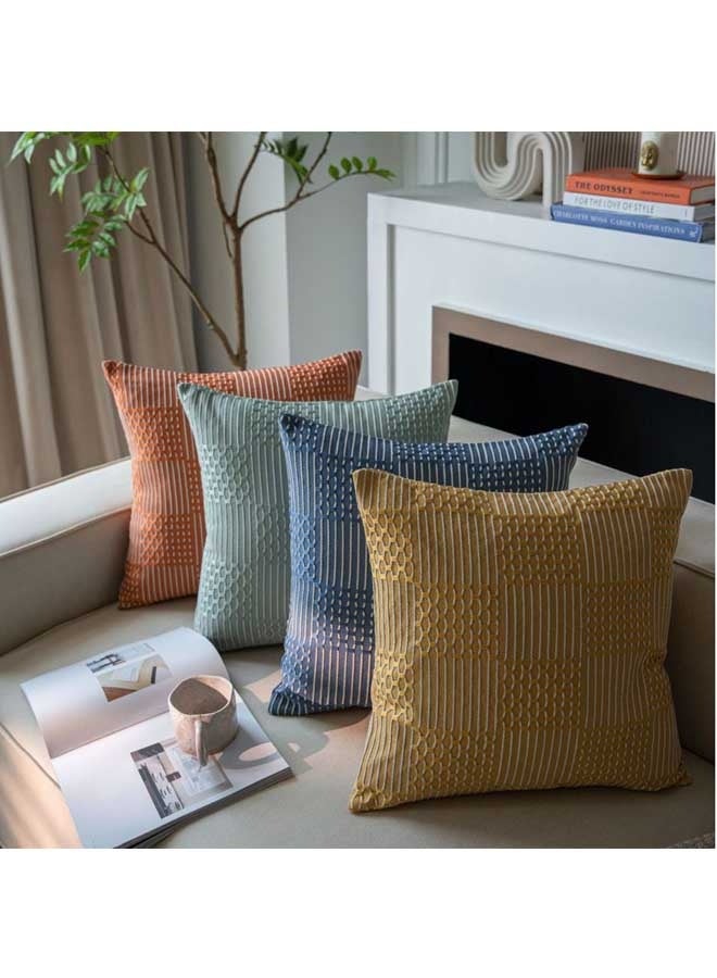 طقم وسادة أريكة مزخرفة بتصميم هندسي مكون من 4 قطع قطن 45 × 45 سم - Image 1