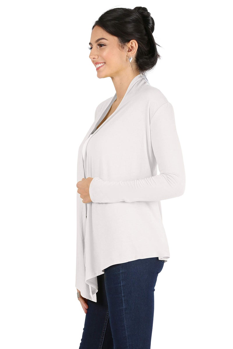 Simlu Ivory Womens Open Front Cardigan Sweater ,Ivory ,Medium - Image 3