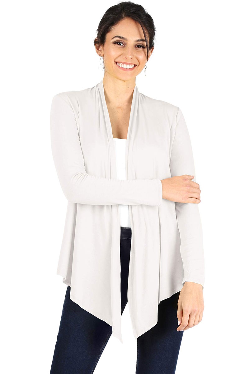 Simlu Ivory Womens Open Front Cardigan Sweater ,Ivory ,Medium - Image 1