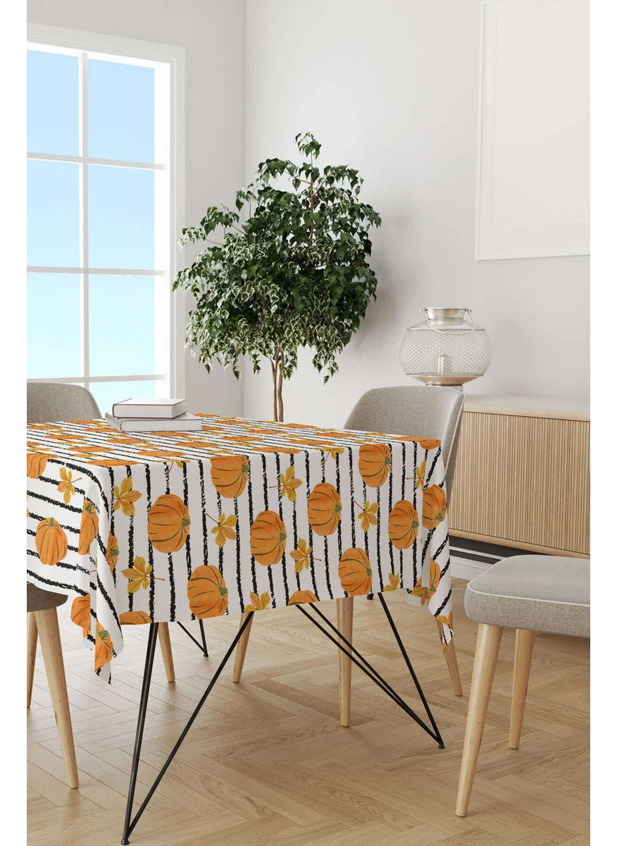 Cango Home Orange Halloween Pumpkin Patterned Digital Printed Tablecloth CGH761-MS