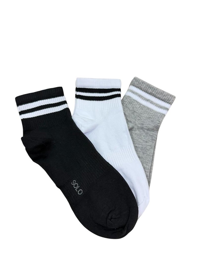 Solo Solo women Trendy Ankle Pack of 3 Socks  - Image 1