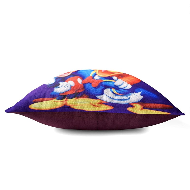 Kuber Industries Kuber Industries Disney Team Minnie Mickey Print Silk Special Long Crush Cushion Covers (16"x16") Set of 3, Royal Blue & Red & Black-KUBMART0131 - Image 5