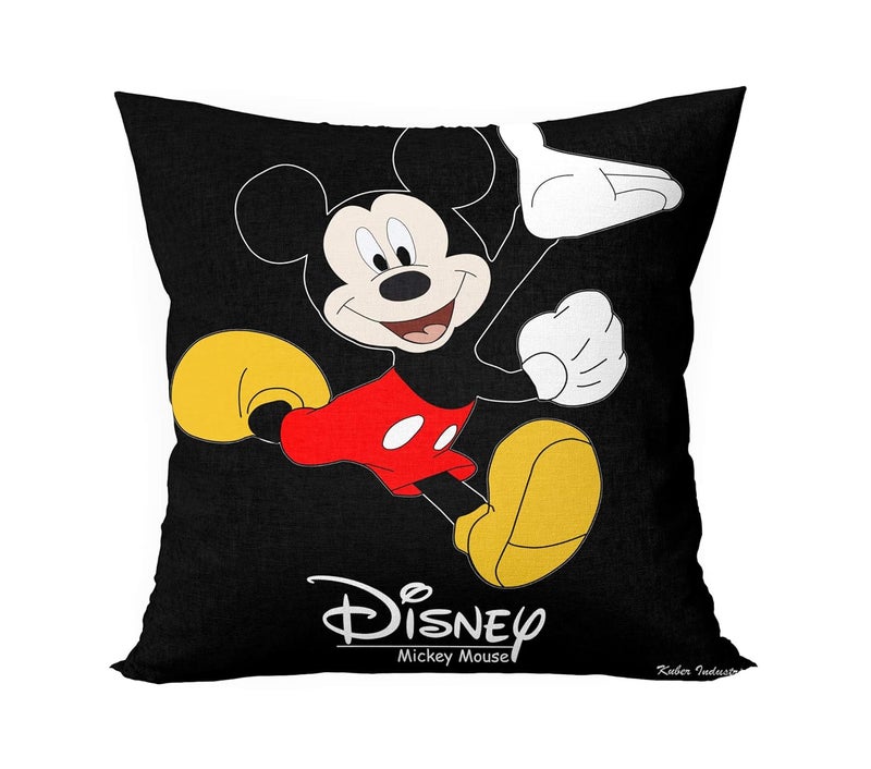 Kuber Industries Kuber Industries Disney Team Minnie Mickey Print Silk Special Long Crush Cushion Covers (16"x16") Set of 3, Royal Blue & Red & Black-KUBMART0131 - Image 3