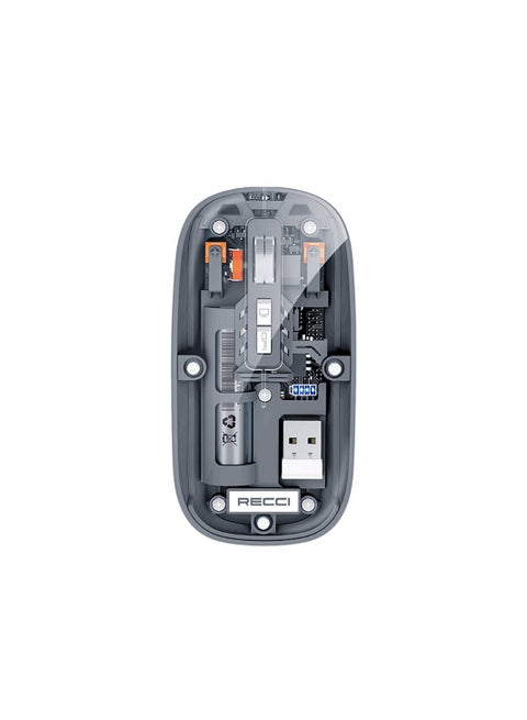 ماوس Recci RCS-M01 Space Capsule Series متعدد الأوضاع بتصميم لاسلكي شفاف